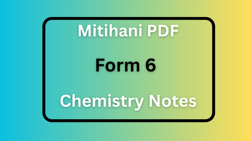 Form Six Chemistry Notes