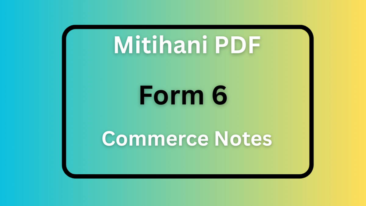 Form Six Commerce Notes All Topics - PDF Download