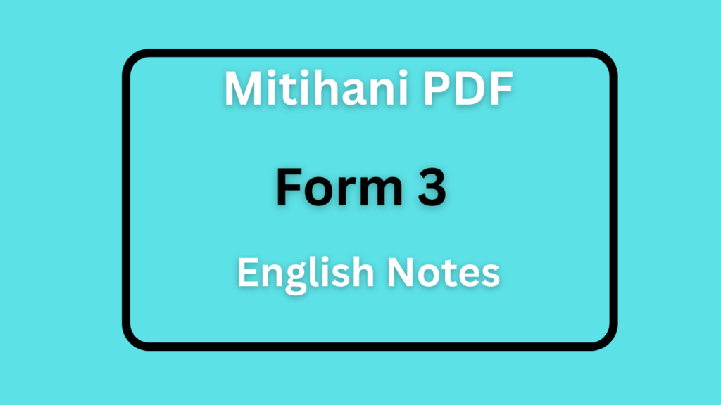 Form Three English Notes