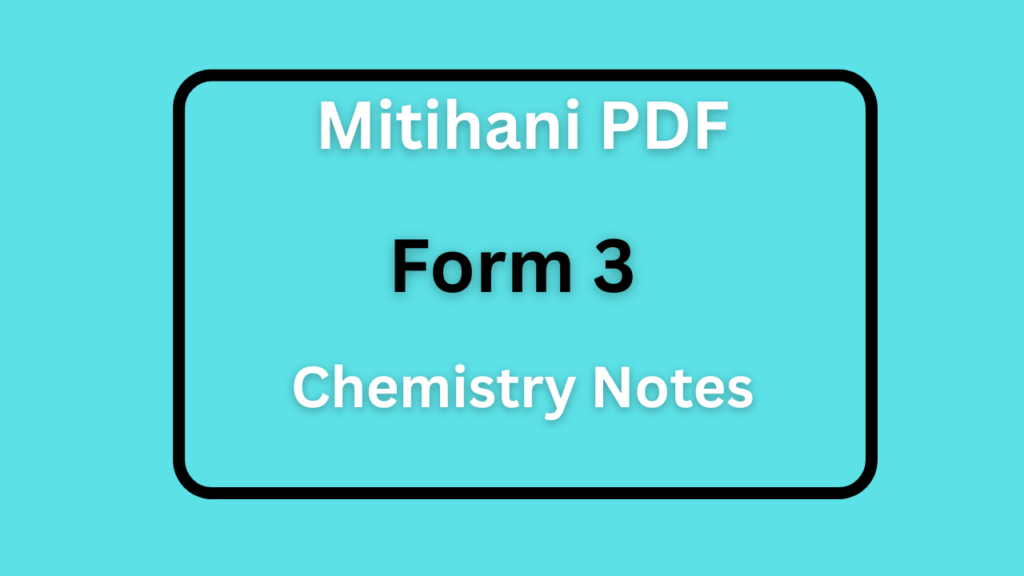 Form Three Chemistry Notes