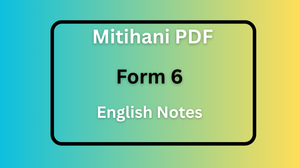 Form Six English Notes