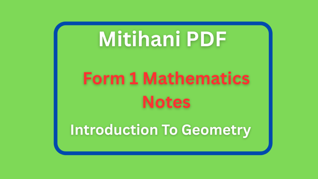 Form One Mathematics Notes Introduction To Geometry
