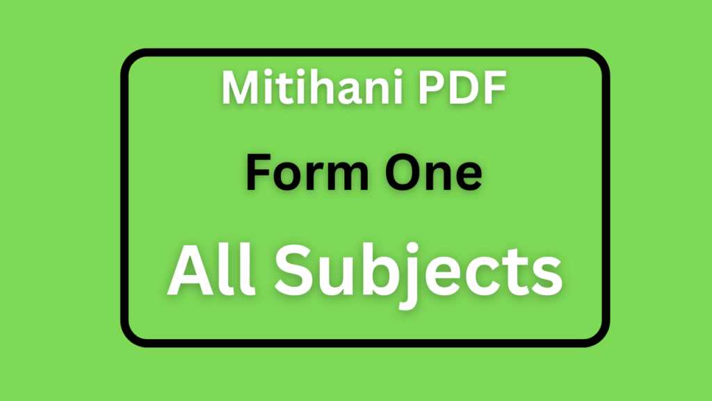 Form One Notes