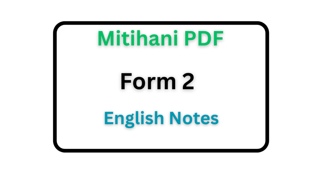 Form Two English Notes