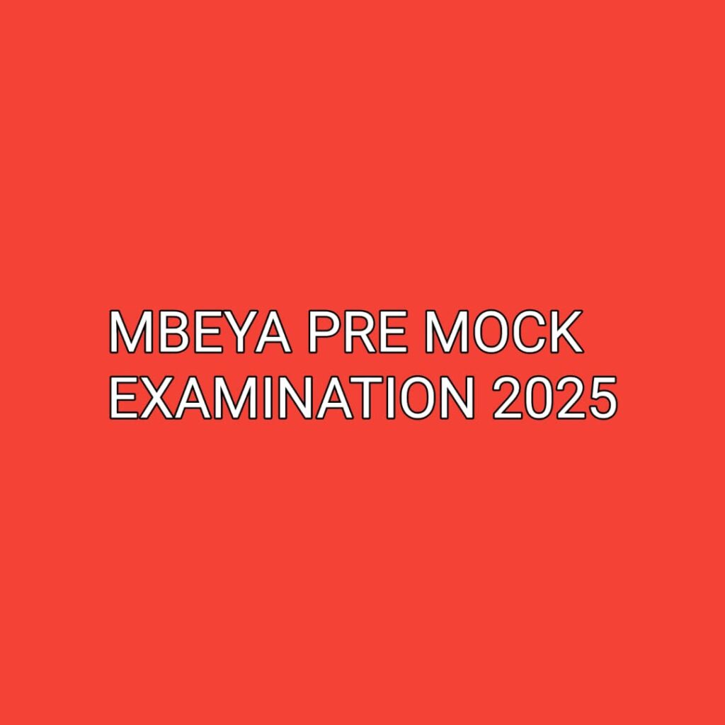 Form Four Pre - Mock Examination Mbeya 2025 | Download Exam & Answers